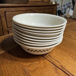 Corelle FARM FRESH Set of 8 Fruit Berry Dessert Sauce Bowls Green Checkered EUC